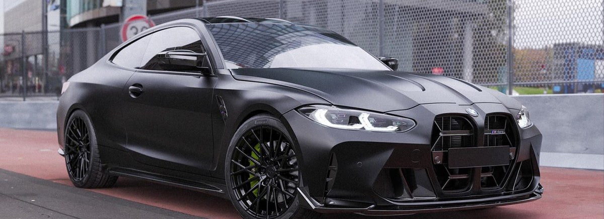 BMW M3 M4 G80 G81 G82 G83 fitted with carbon fibre parts