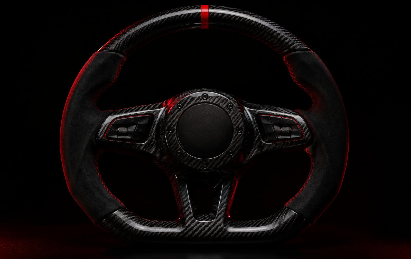 Carbon Red-Stripe Steering Wheel (Mercedes-Benz Fitment)